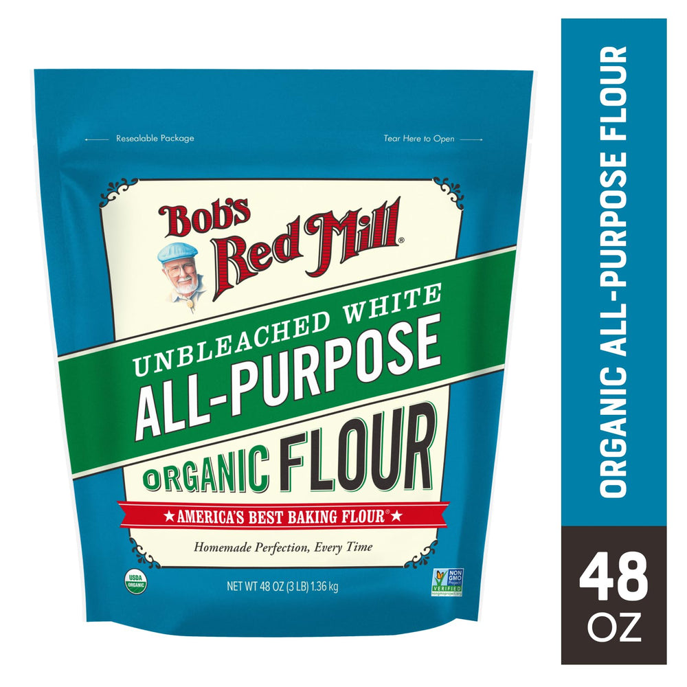Bob's Red Mill package label and organic certifications confirming ingredient quality
