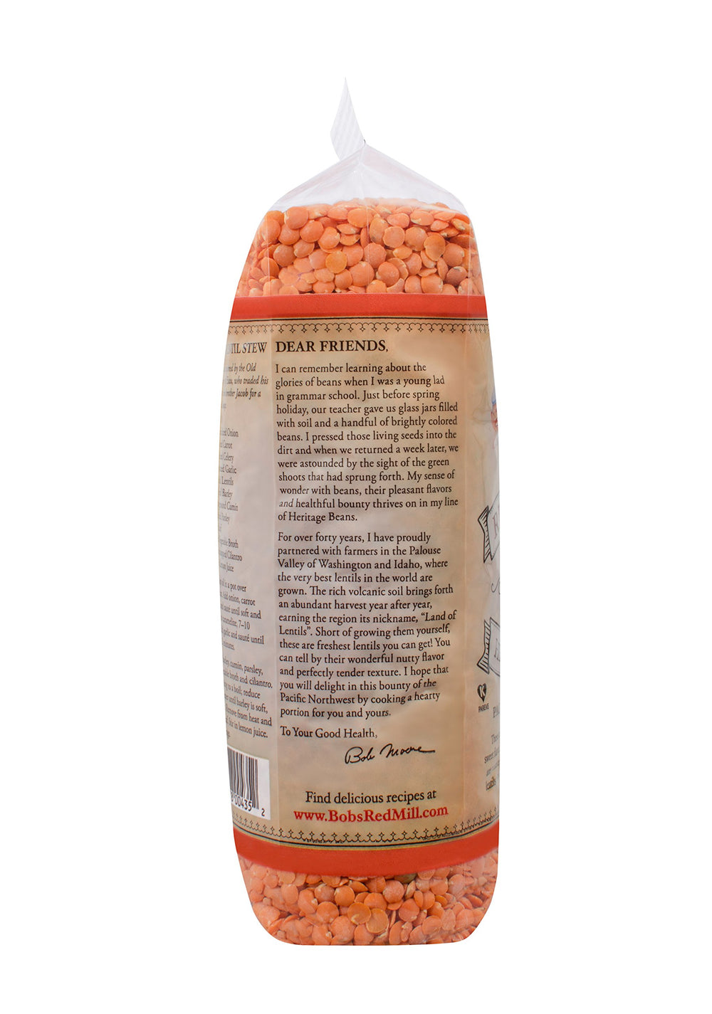 Bob's Red Mill product label and nutrition panel for ingredient facts