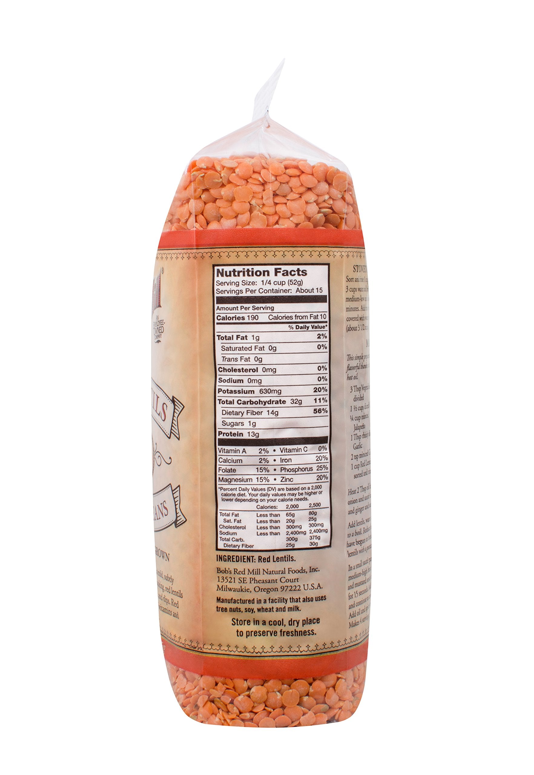 Bob's Red Mill lentils in measuring cup for accurate portioning