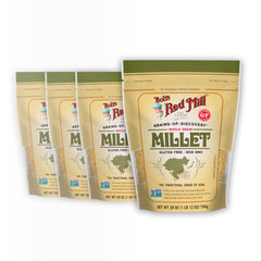 Bob's Red Mill front packaging showing 28oz millet for pantry convenience