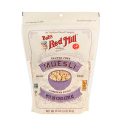 Bob's Red Mill close-up of oats, nuts and seeds texture, highlights whole-grain crunch