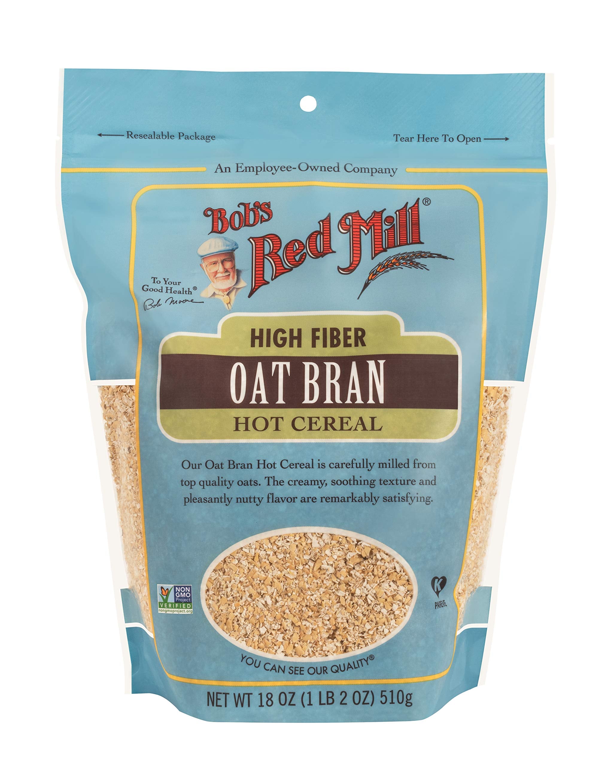 Bob's Red Mill close-up of oat bran texture highlighting fine milling