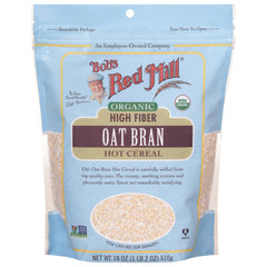 Bob's Red Mill open bag spilling oat bran with easy-measure benefit
