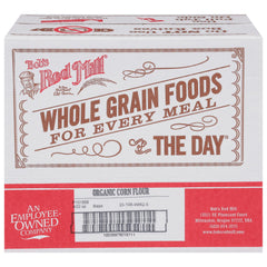 Bob's Red Mill front packaging showing organic corn flour and product weight benefit