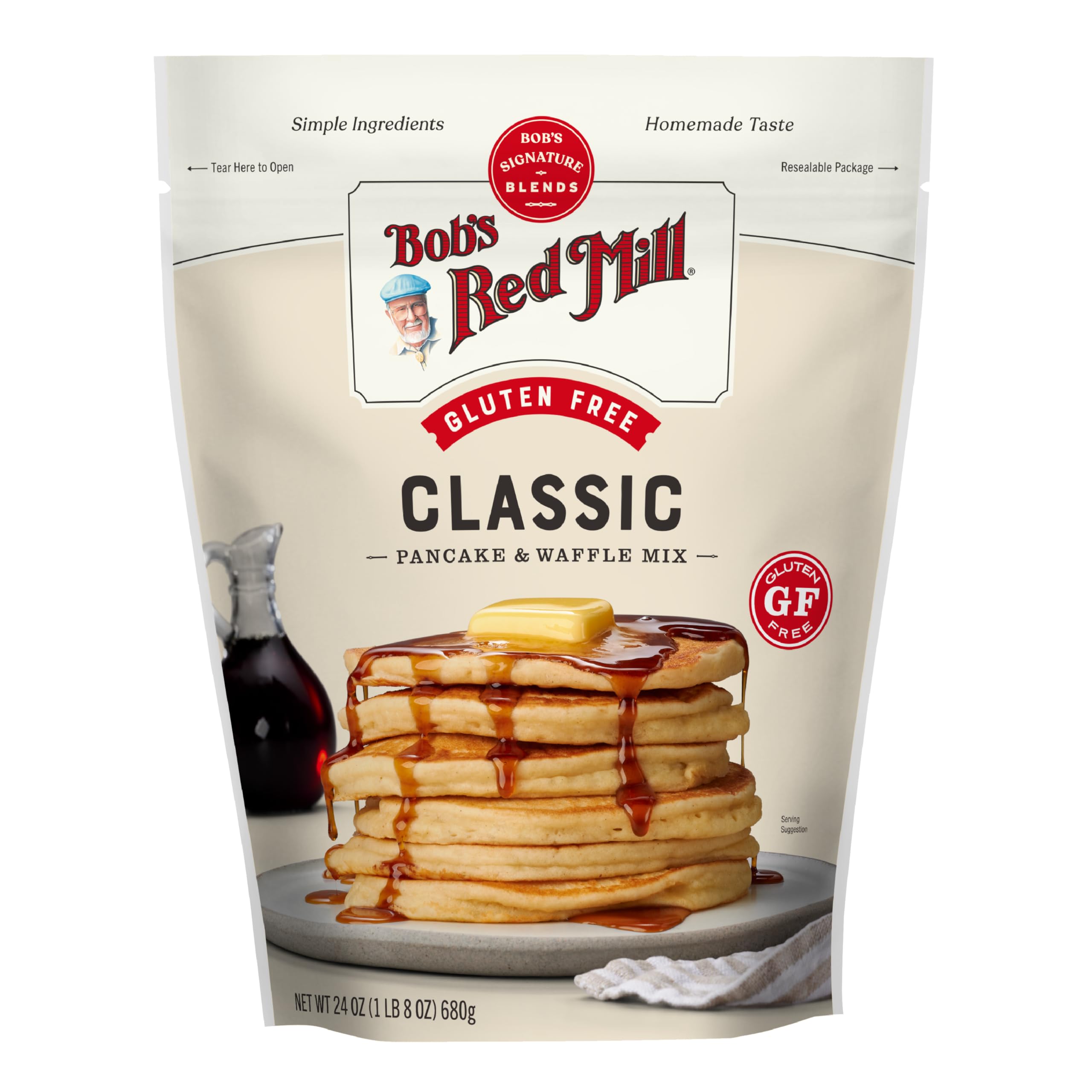 Bob's Red Mill package label and ingredients list giving clear allergen info