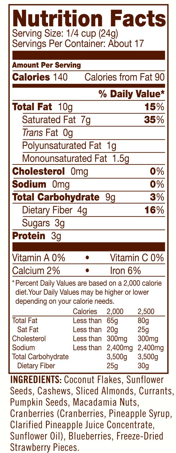 Bob's Red Mill muesli sprinkled over yogurt, adding flavor and crunchy topping benefit