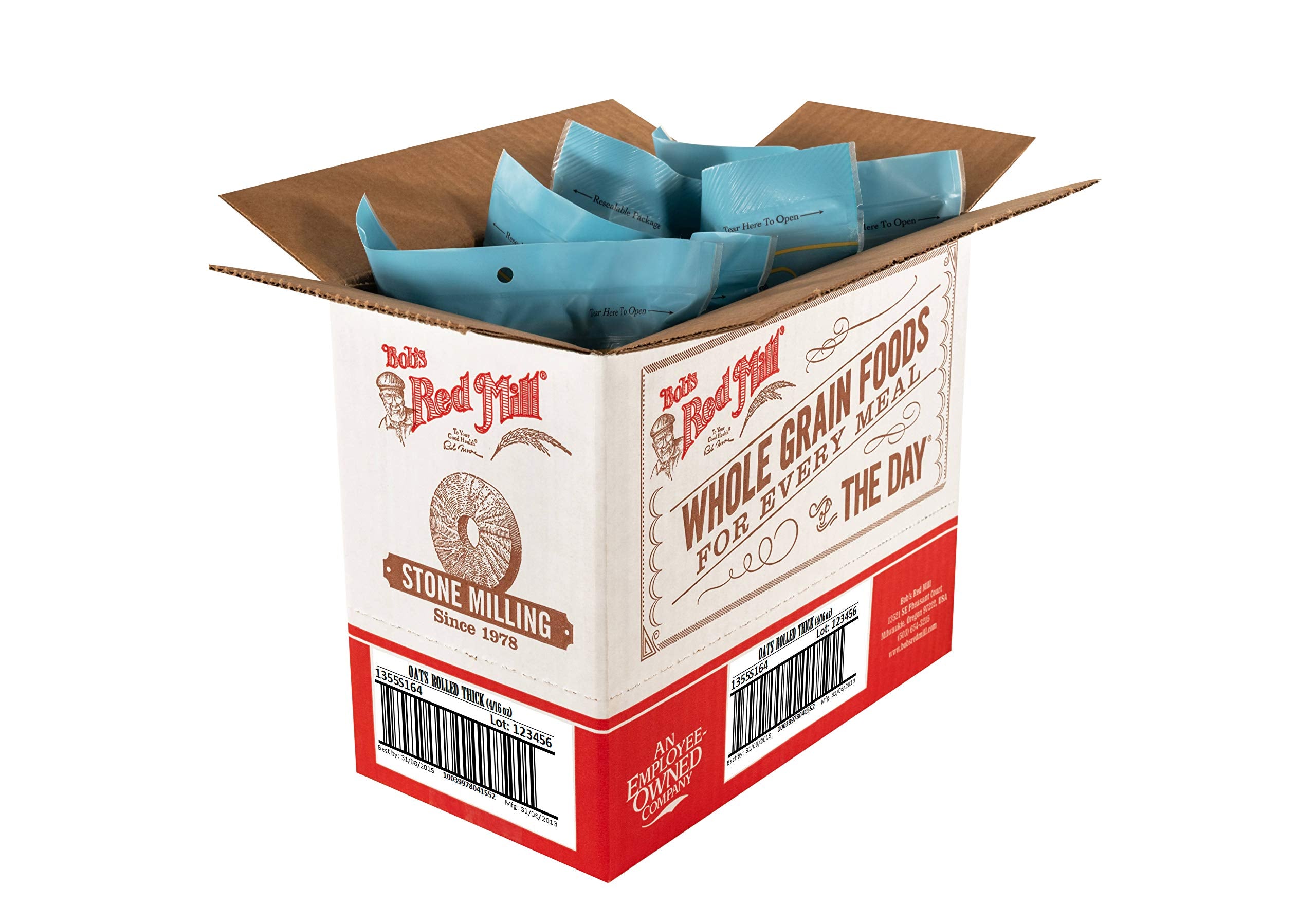 Bob's Red Mill oats stored in airtight jar demonstrating freshness and long shelf life