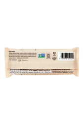Close-up of bar texture showing oats and coconut for chewy-crunchy mouthfeel benefit