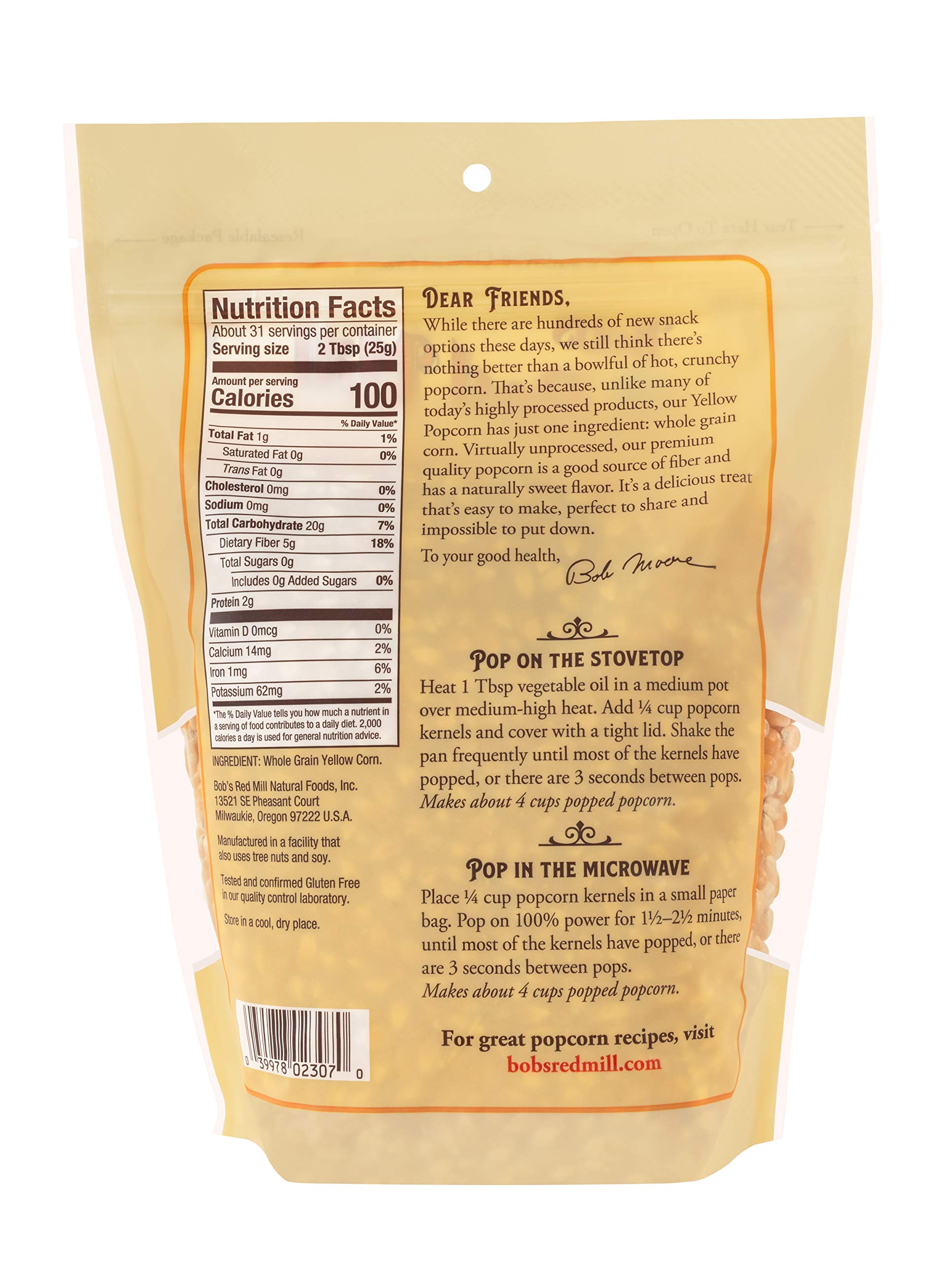 Bob's Red Mill popped popcorn in bowl offering light crunchy snack