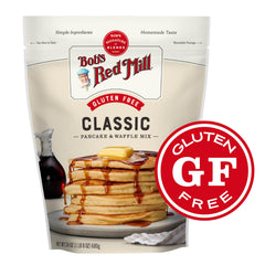 Bob's Red Mill pouring batter into bowl for easy preparation and fast breakfasts