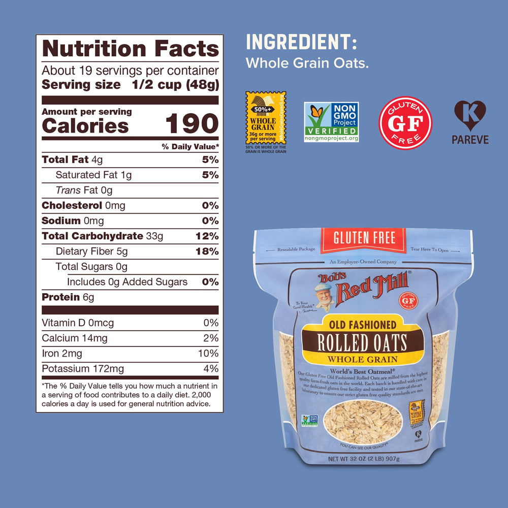 Bob's Red Mill close-up of oat flakes showing texture and whole grain quality