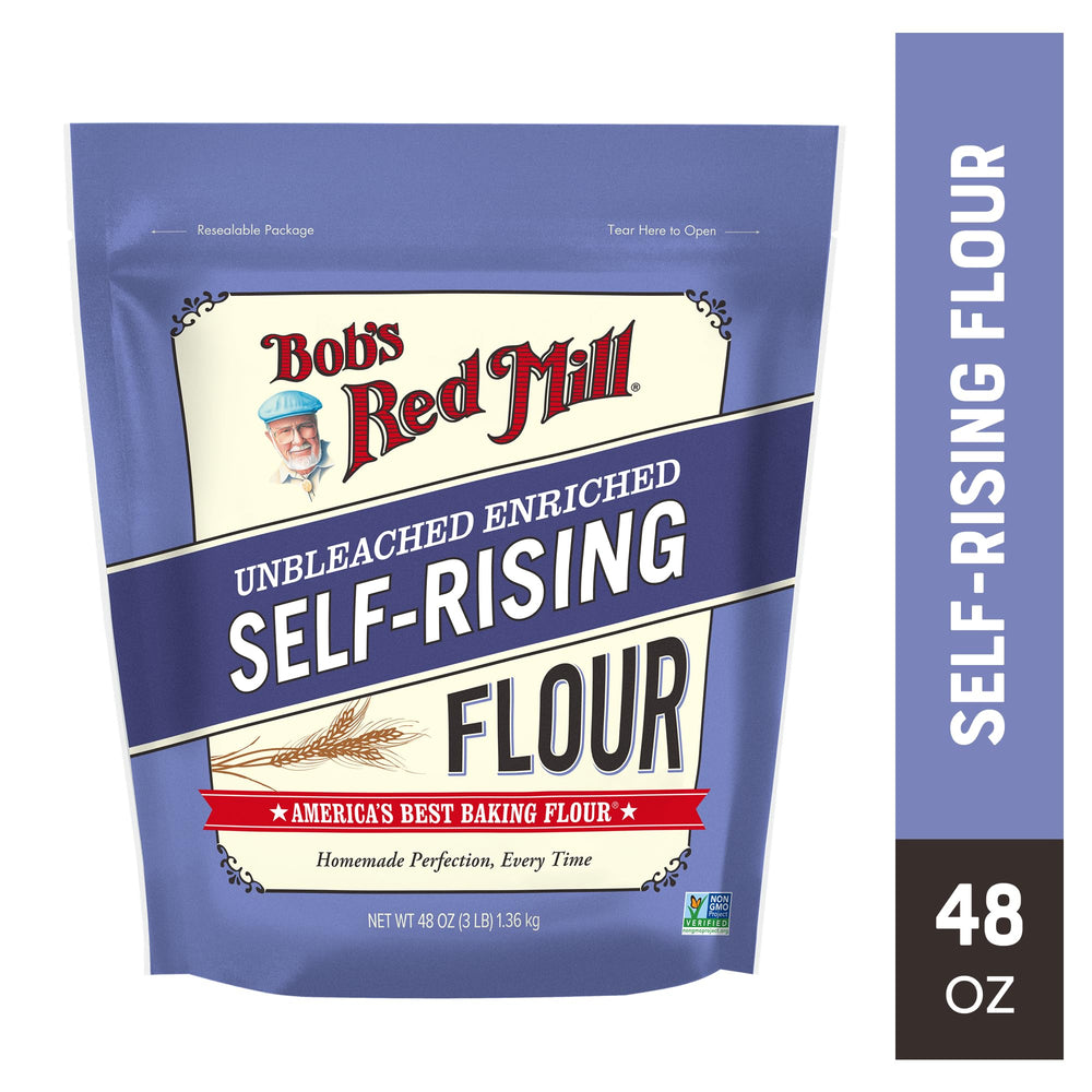 Bob's Red Mill flour in kitchen scene showing quick, reliable home baking
