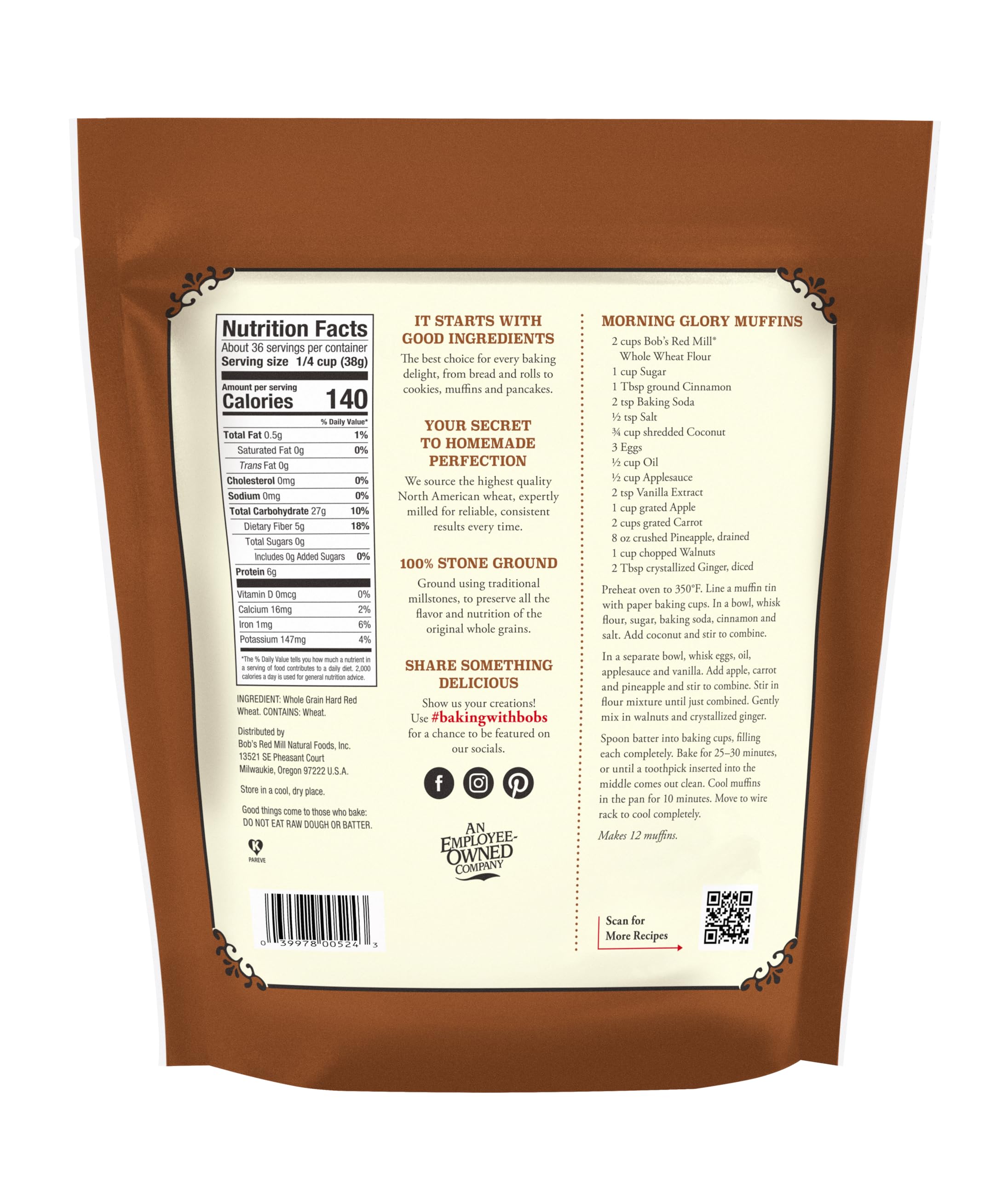 Bob's Red Mill sliced whole wheat bread showing crumb and baking benefit