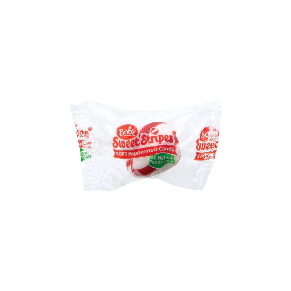 Bob's Sweet Stripes close-up of soft peppermint texture highlighting melt-in-mouth feel