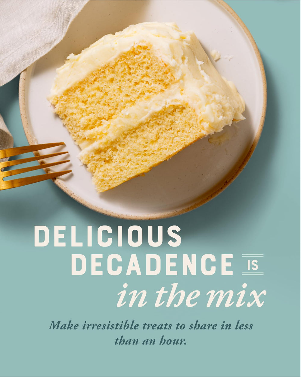 Bob's Red Mill cake next to a standard pan showing size and portion guidance