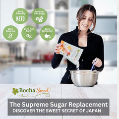 BochaSweet being measured for baking showing 1:1 replacement convenience