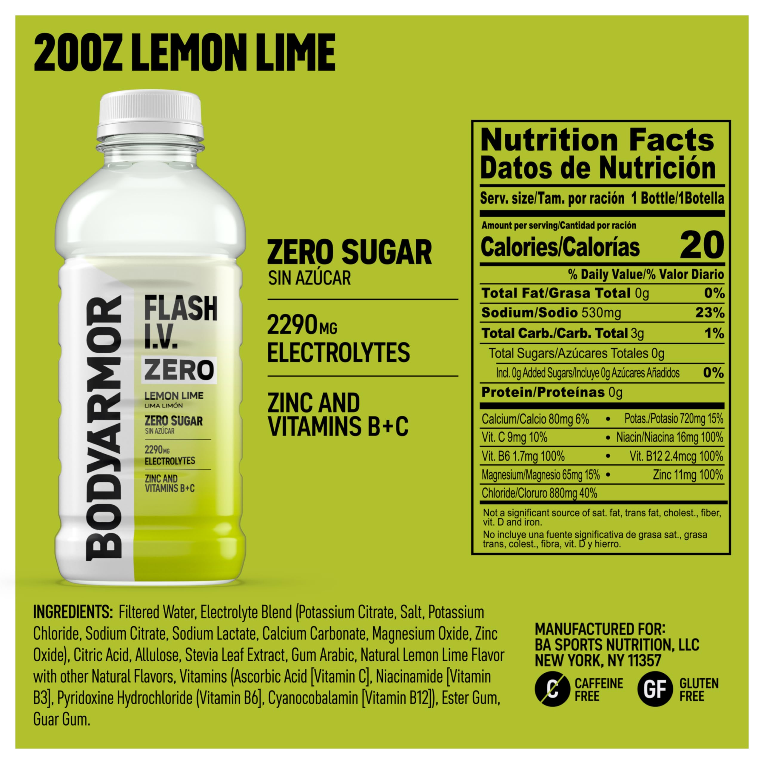 BODYARMOR Flash I.V. close-up of bottle cap and label for easy grab-and-go benefit