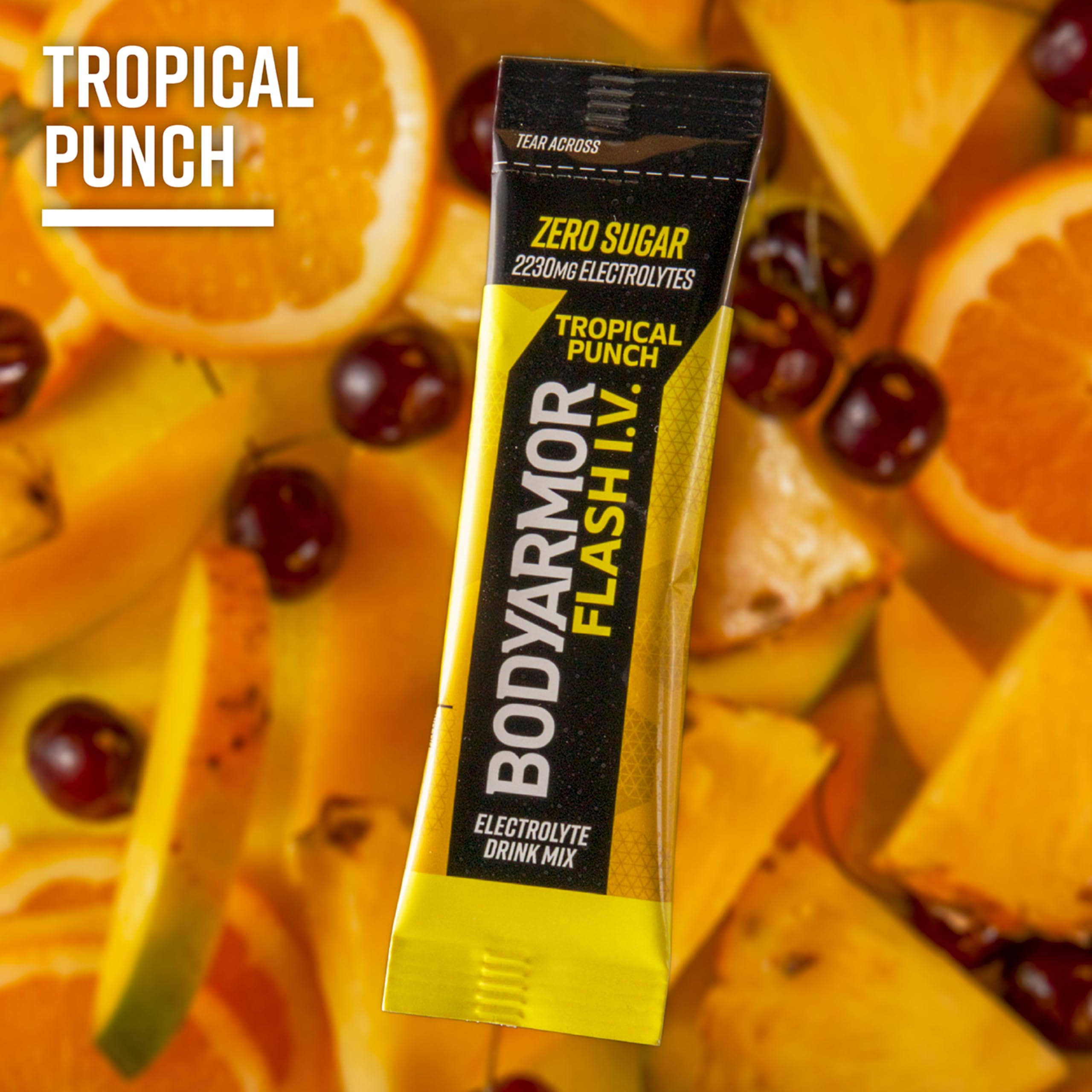 BODYARMOR nutrition label showing electrolytes vitamins and zero sugar