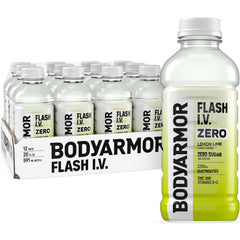 BODYARMOR Flash I.V. lemon lime front packaging showing bottle and label benefit hydration
