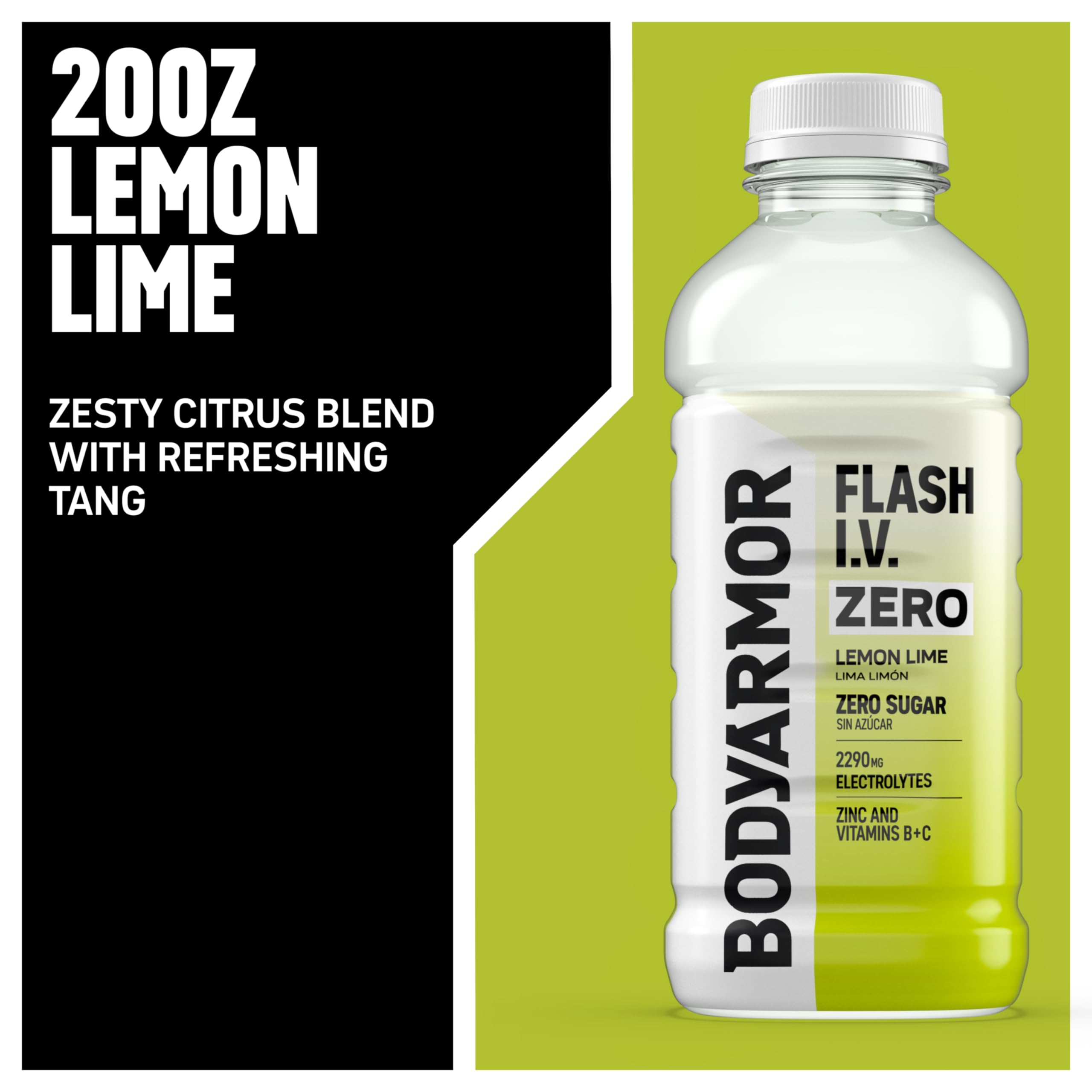 BODYARMOR Flash I.V. poured into glass showing clear texture and refreshing taste benefit
