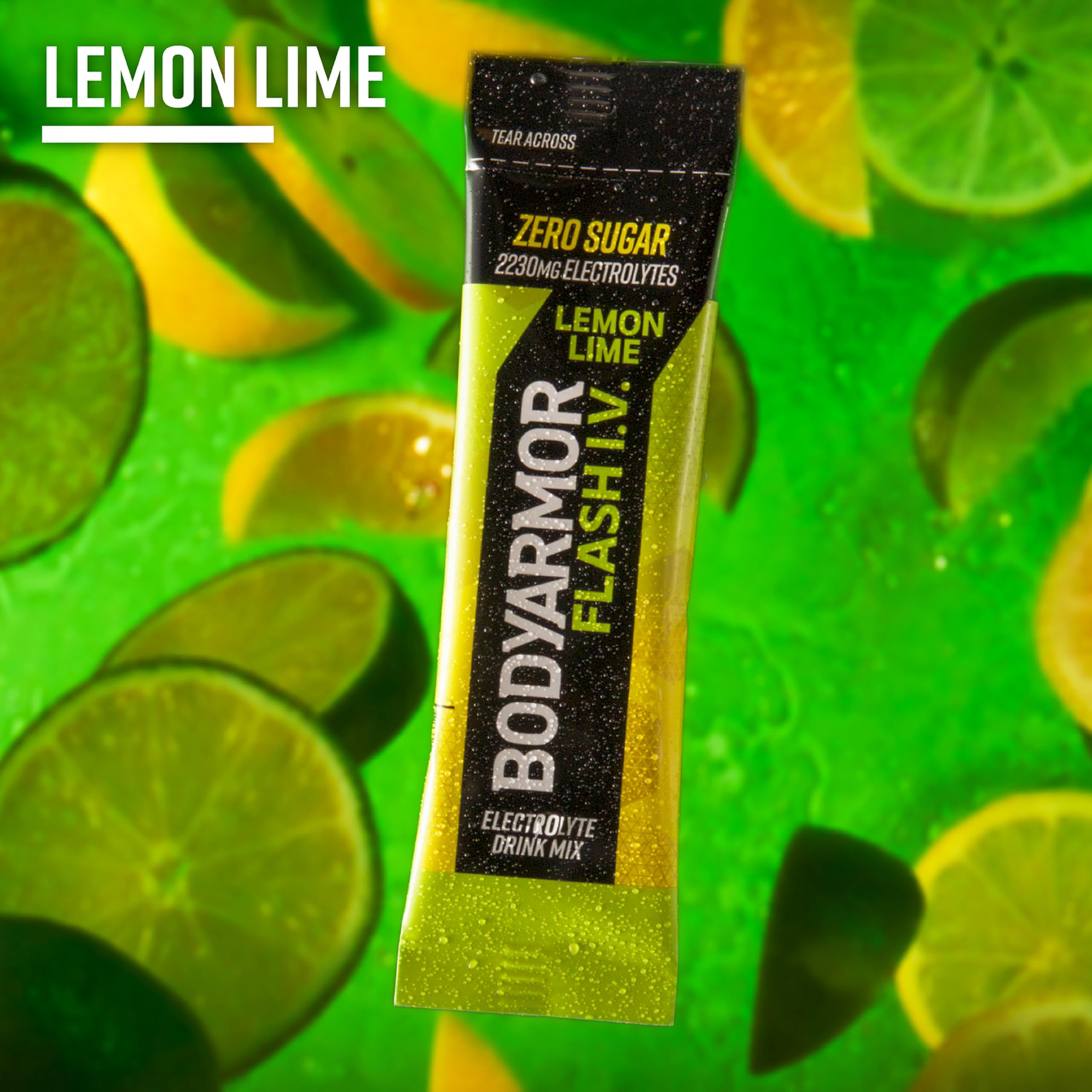 BODYARMOR stick next to water bottle indicating compact size and portability