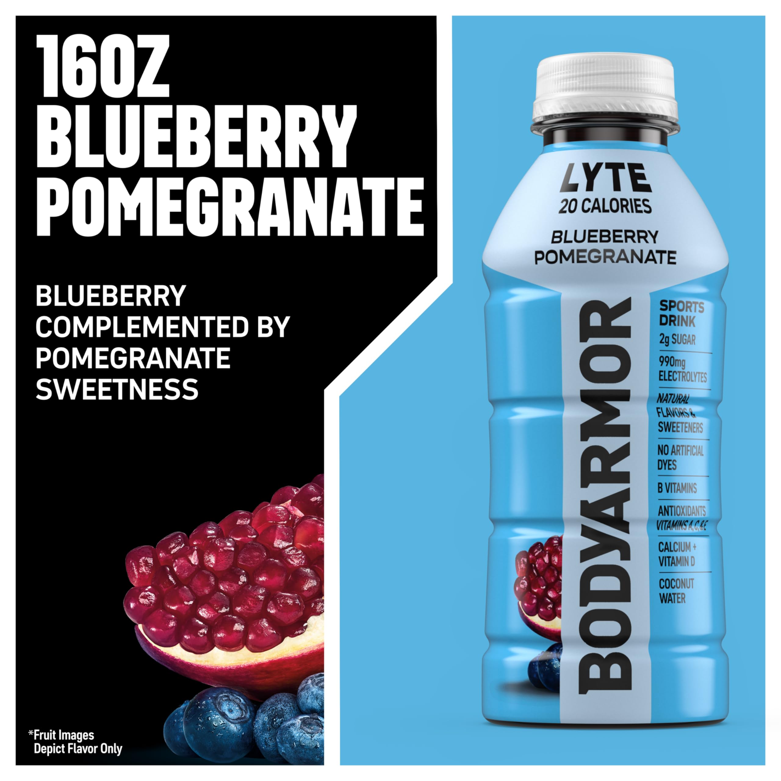 BODYARMOR pour into glass showing clear color and quick hydration benefit