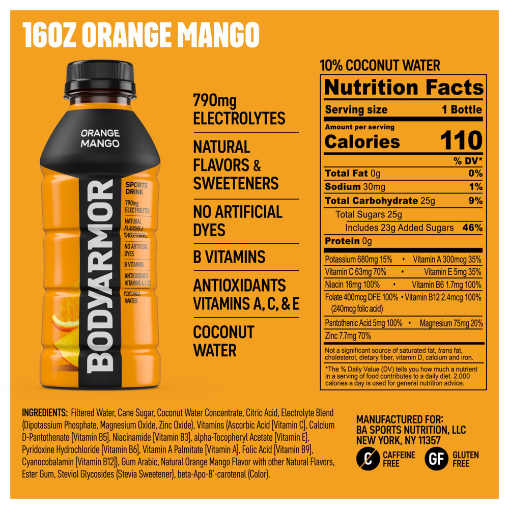 BODYARMOR with coconut water imagery emphasizing natural flavor base and light taste