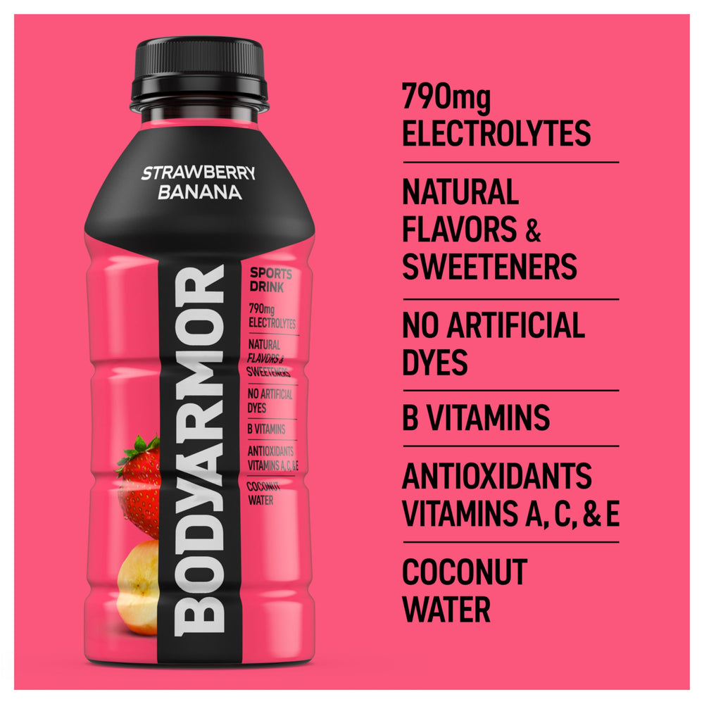 BODYARMOR close-up of bottle texture and label promoting natural hydration