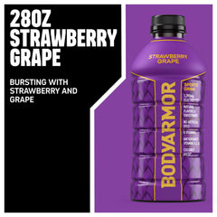 BODYARMOR close-up of strawberry grape liquid texture showing clarity and appealing color
