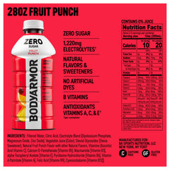 BODYARMOR close-up label highlighting electrolytes and clean ingredients benefit