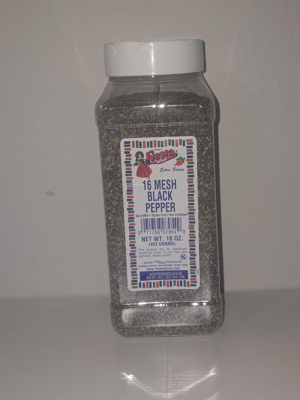 Bolne Bolner's Fiesta 16 Mesh Black Pepper front packaging showing product and size benefit
