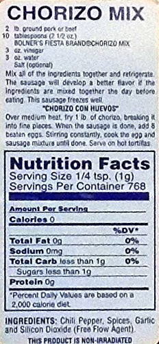 Bolner's Fiesta close-up of chorizo mix texture highlighting smoky spice profile