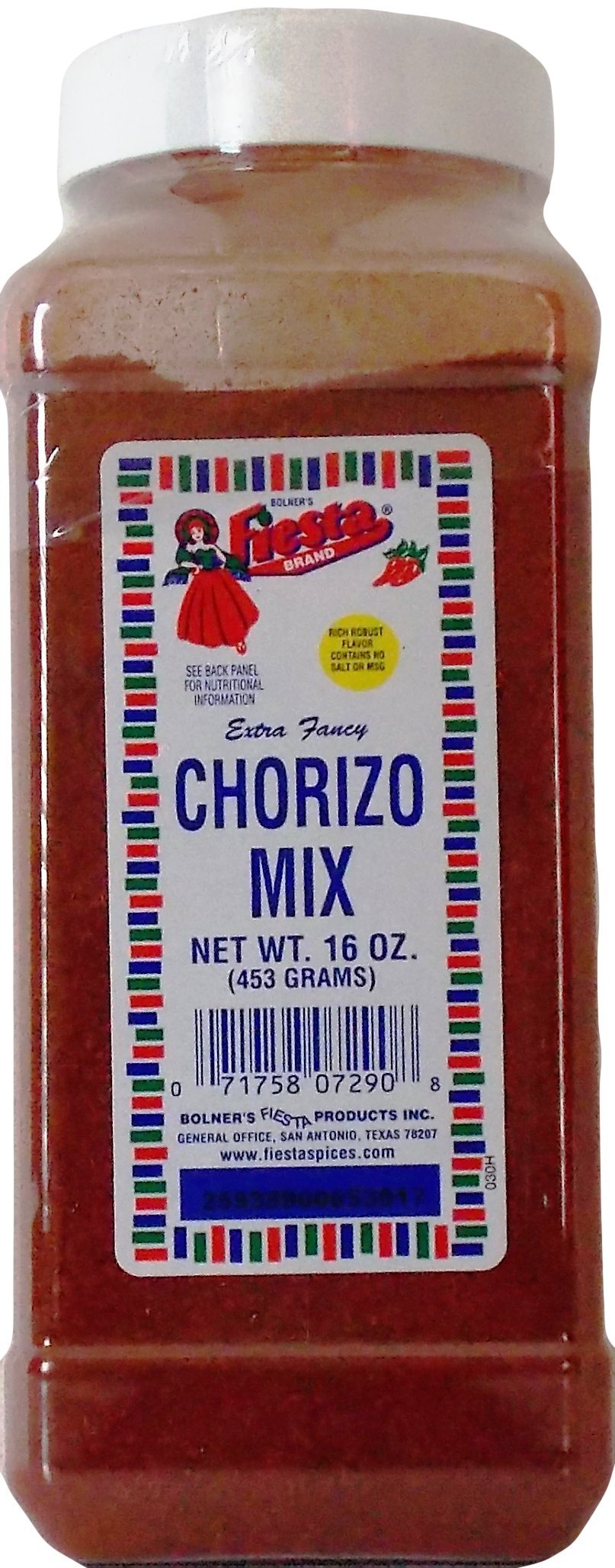 Bolner's Fiesta front bottle view showing label and large shaker for easy use