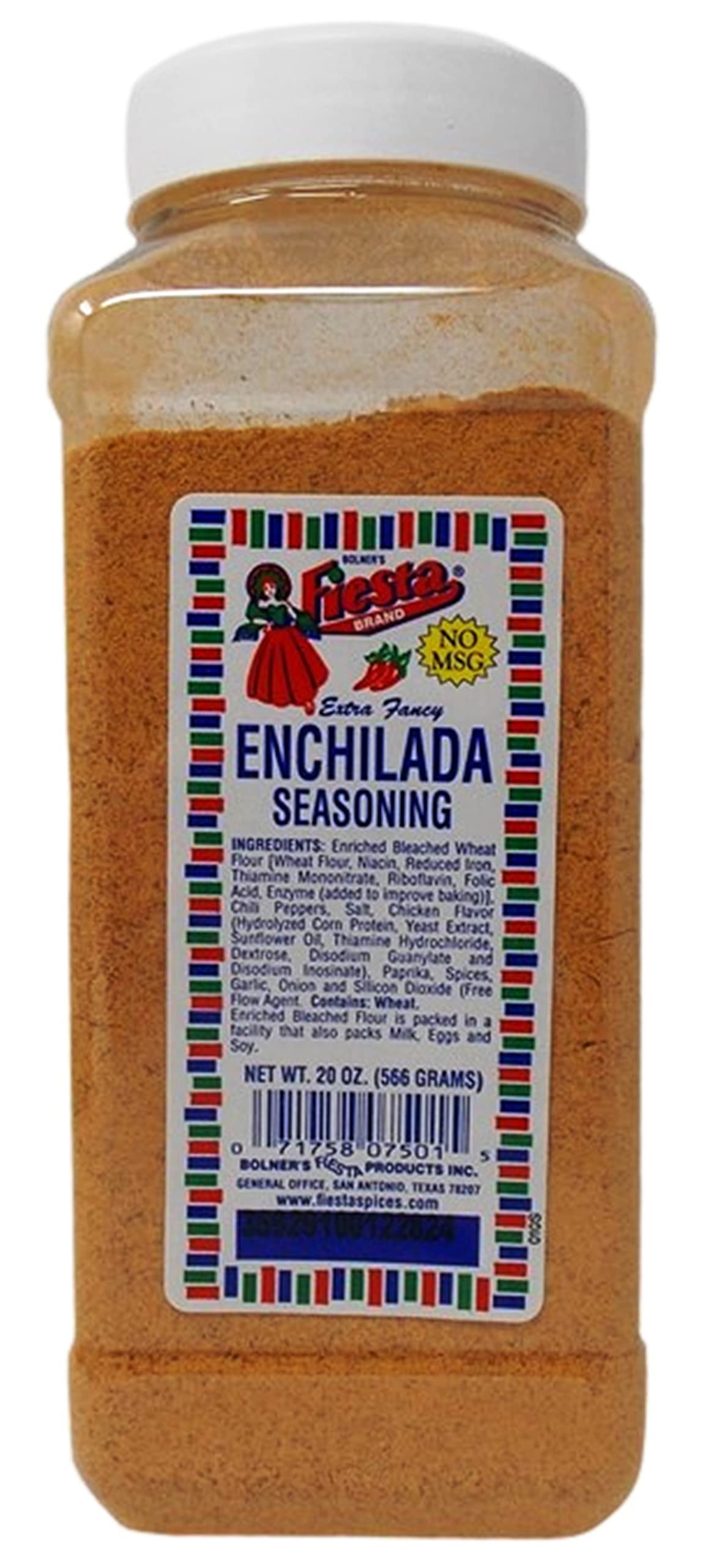 Bolner's Fiesta 20 oz. front packaging showing label and shaker top for easy dispensing