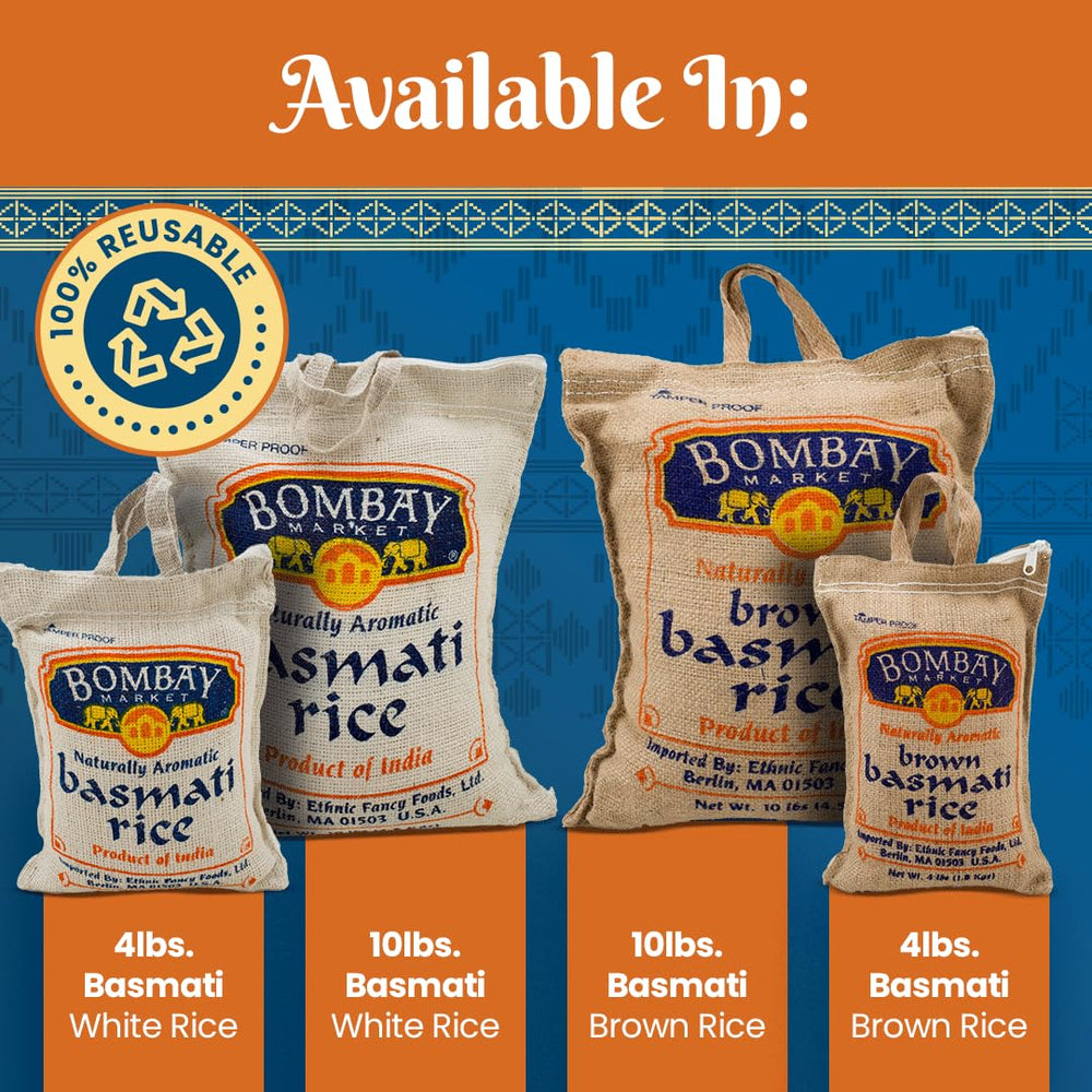 Bombay Market basmati rice served with curry emphasizing meal versatility