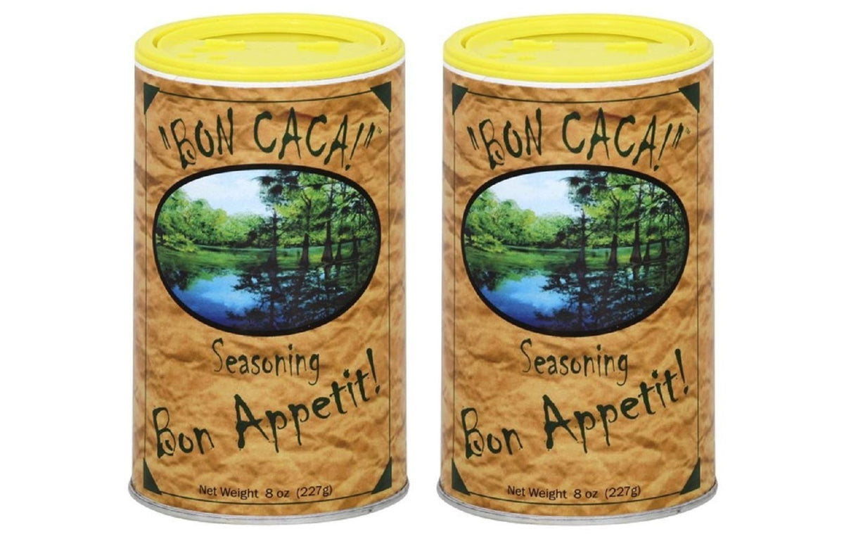 Bon CaCa front packaging showing label and jar, highlights versatile Cajun flavor