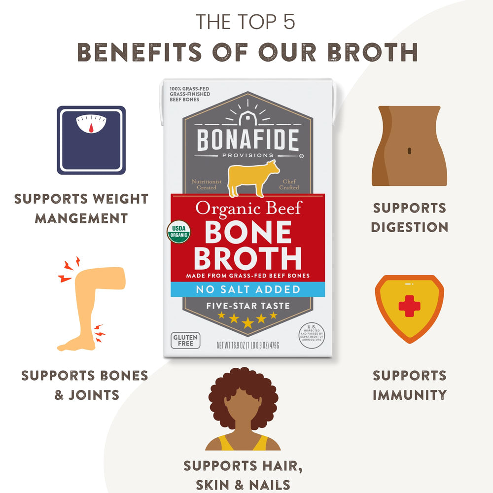 Bonafide Provisions carton side label highlighting organic ingredients and nutrition benefits