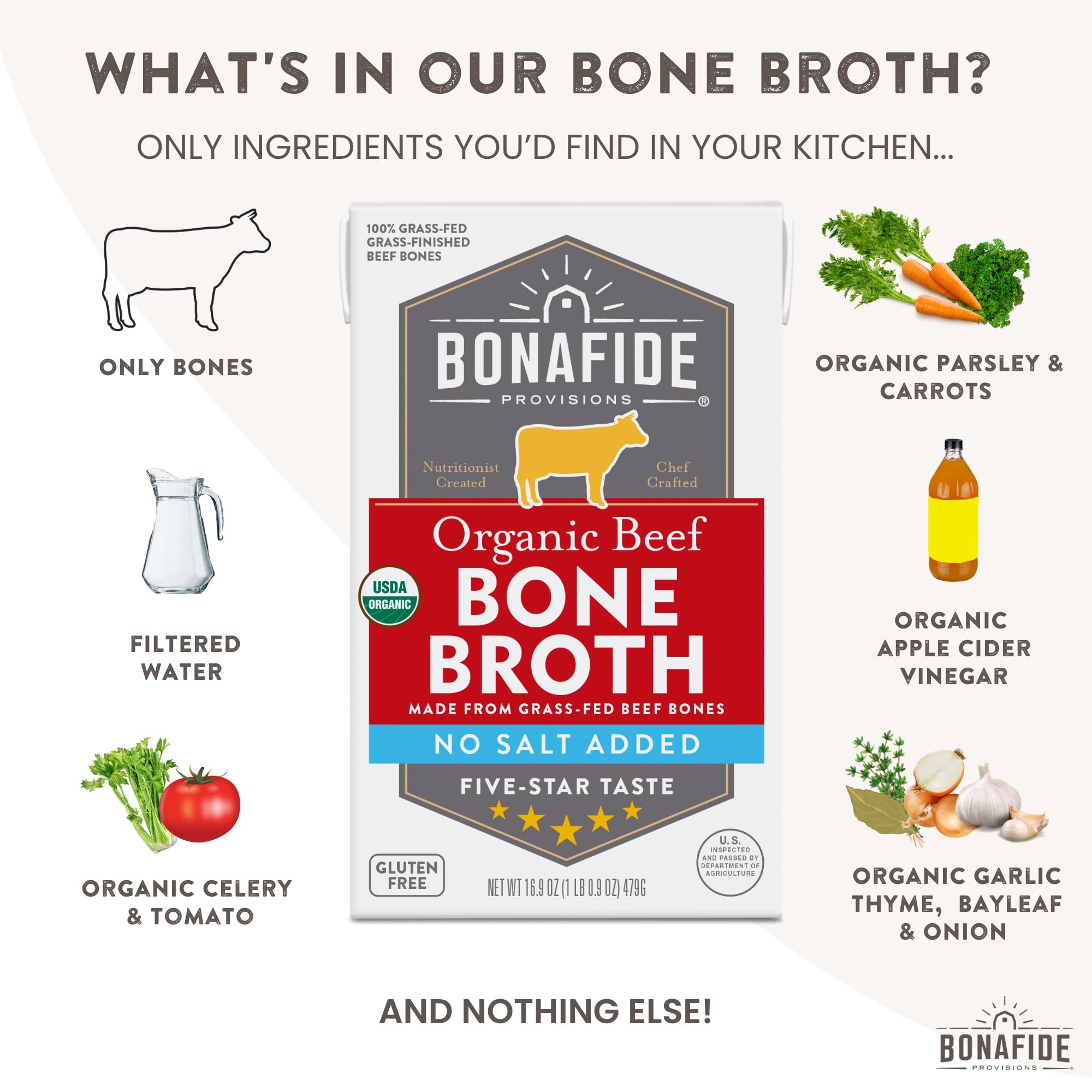 Bonafide Provisions carton next to a soda can for size comparison and portion clarity