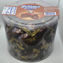 Bonart tube front view showing coffee candy and gift-ready packaging