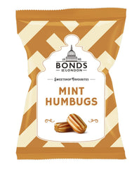 Bonds Of London front packaging showing wrapped mint humbugs and inviting flavor
