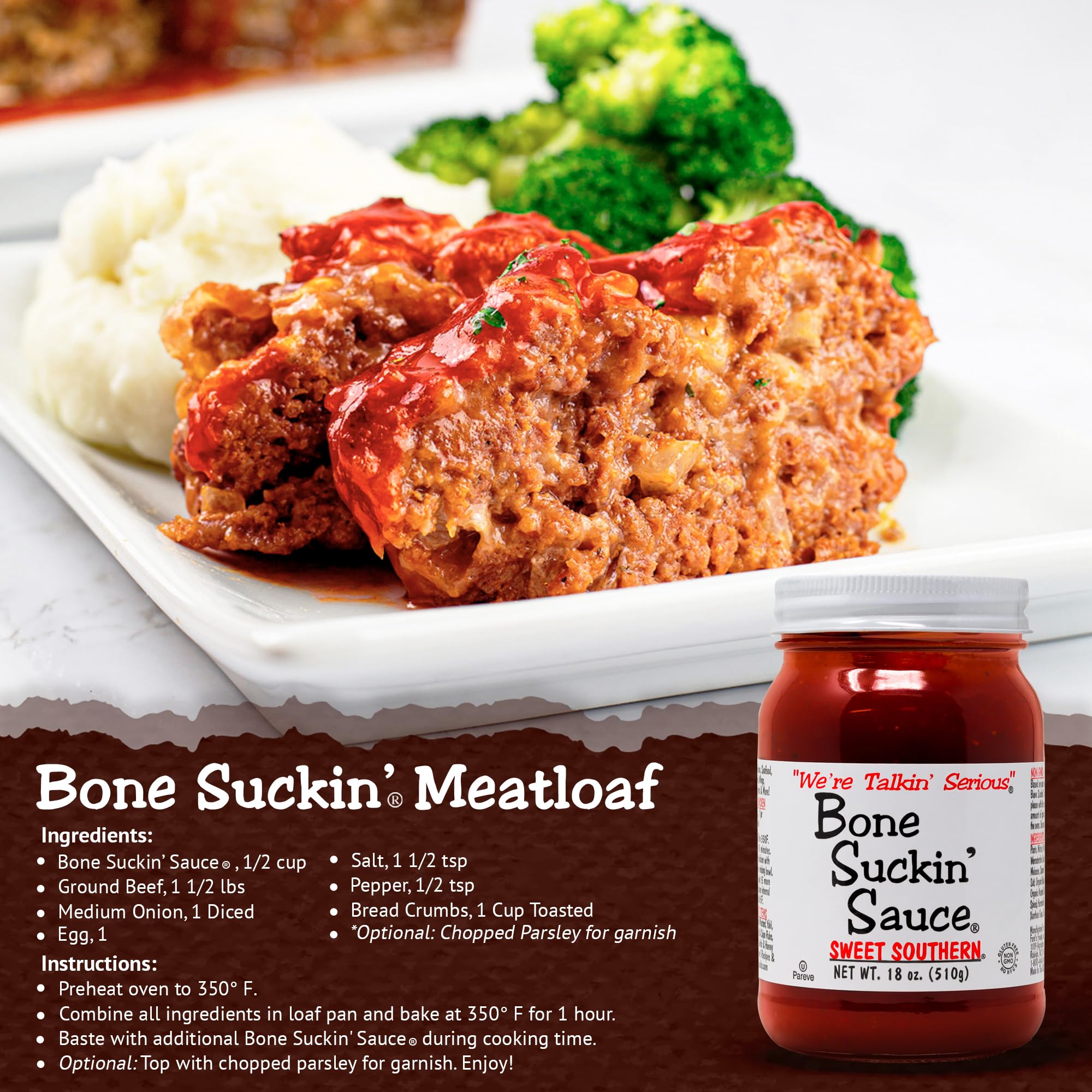 Bone Suckin' bottle beside ingredients showing natural spices and vinegar