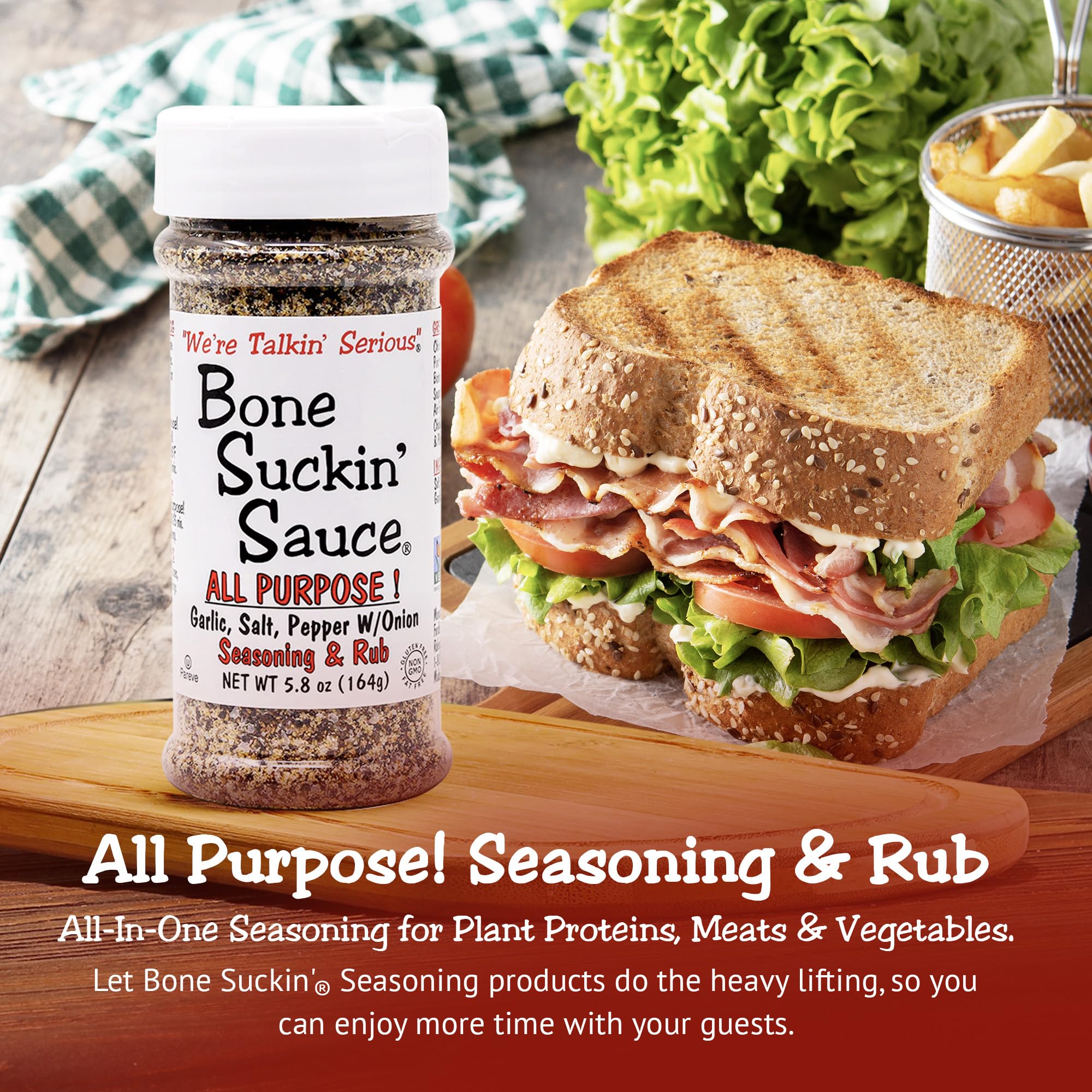Bone Suckin' seasoning granules close-up revealing texture and balanced salt-pepper mix