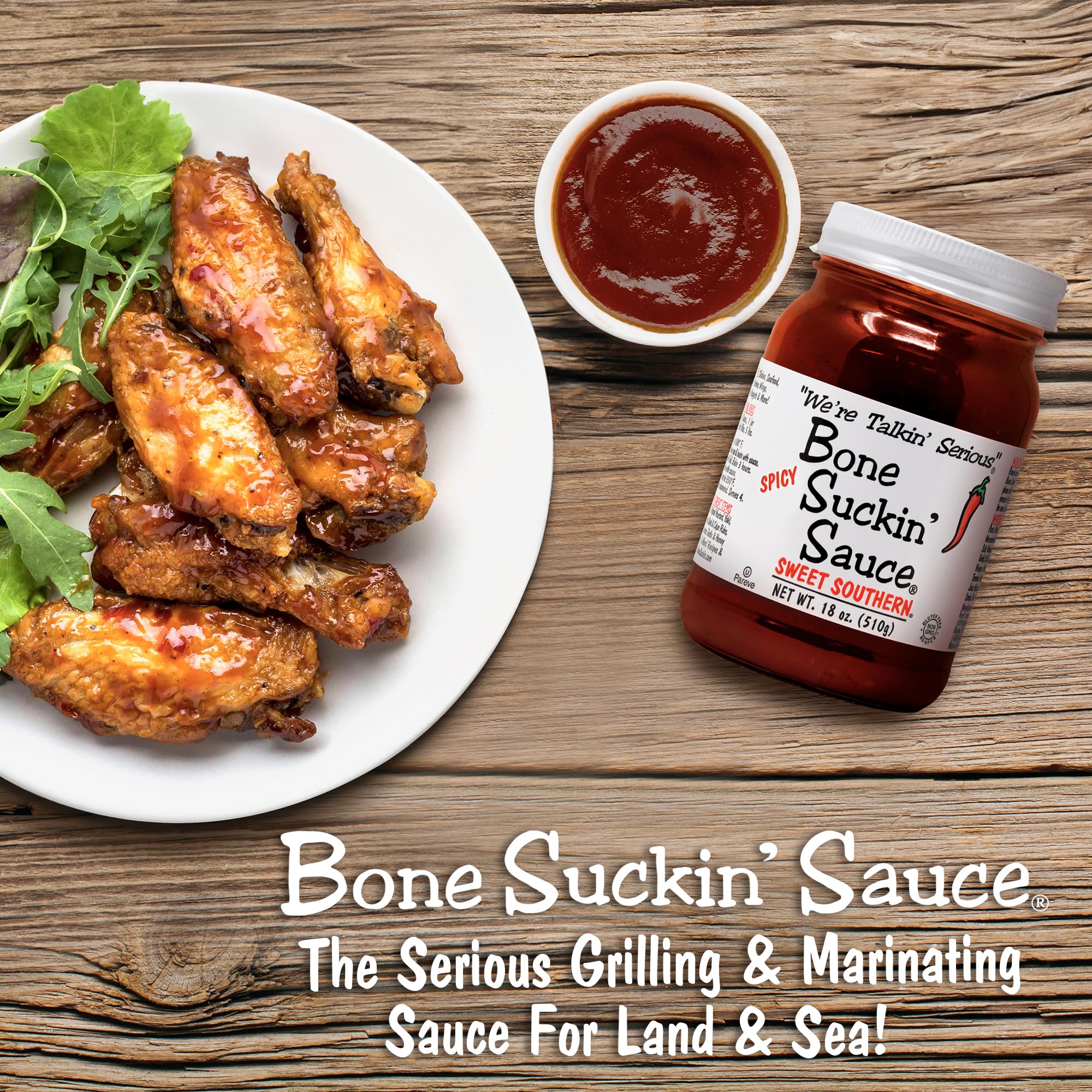Bone Suckin' close-up of sauce texture showing thickness and shine