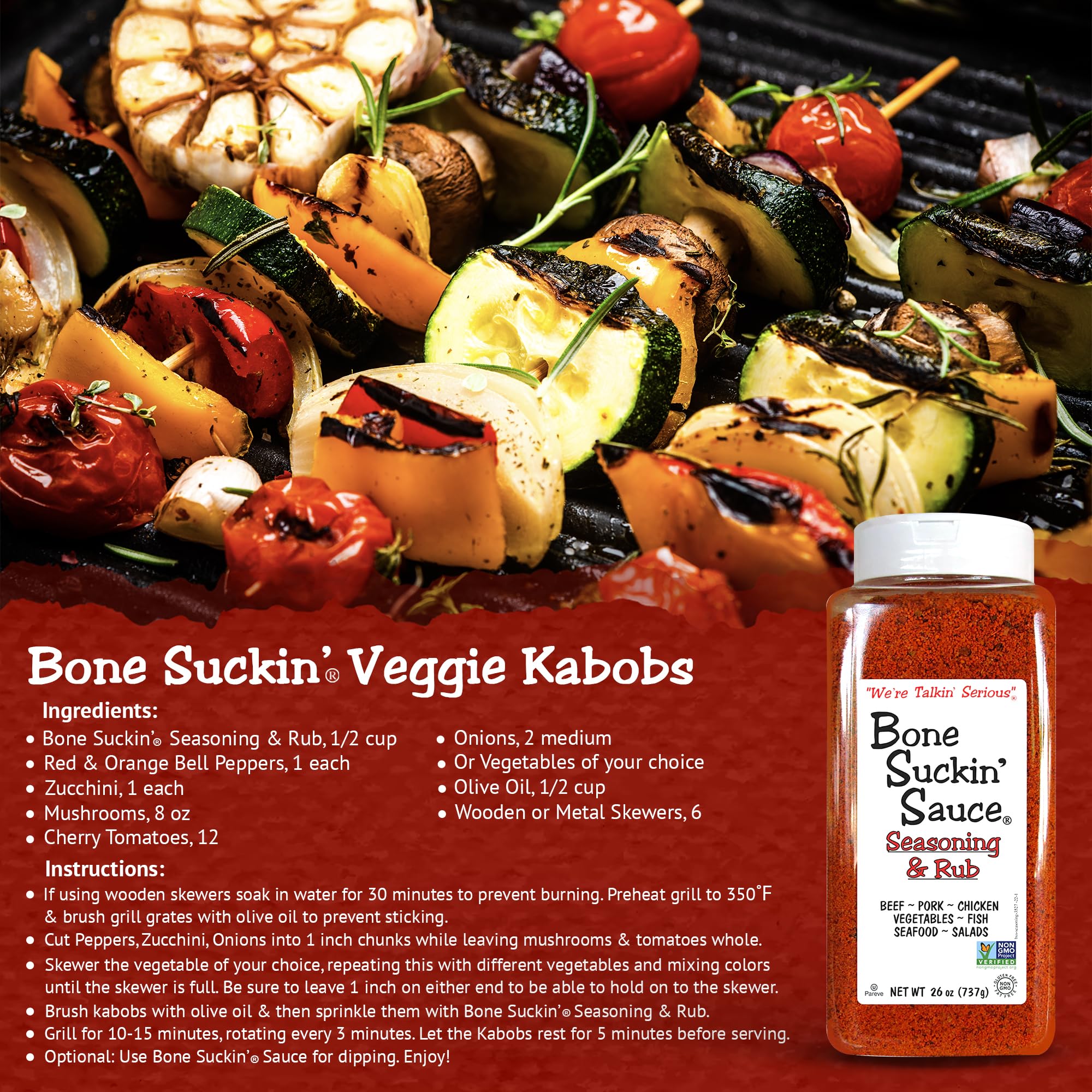 Bone Suckin' 26 oz jar beside measuring cup showing generous bulk size