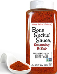 Bone Suckin' front jar label showing original rub, easy identification and appeal