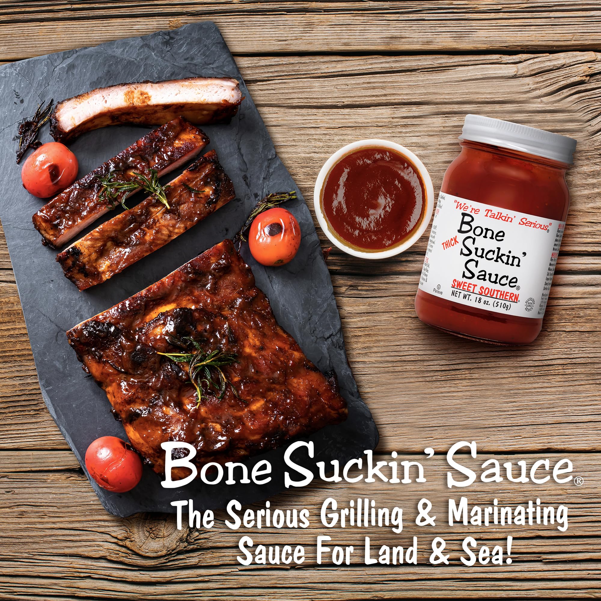 Bone Suckin' glazed ribs on grill illustrating bold flavor enhancement