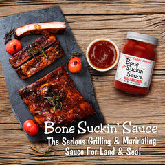 Bone Suckin' glazed ribs on grill illustrating bold flavor enhancement