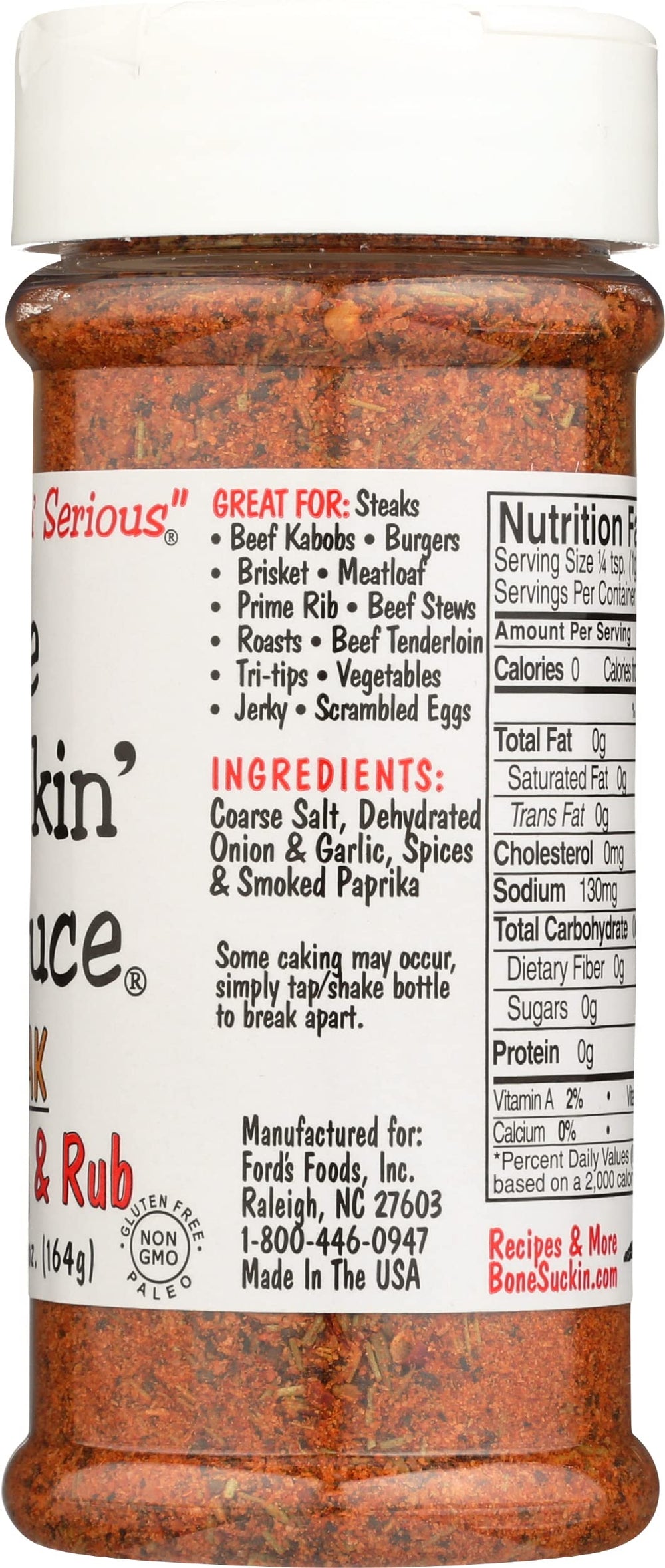 Bone Suckin' label close-up showing ingredients and clean-label benefits