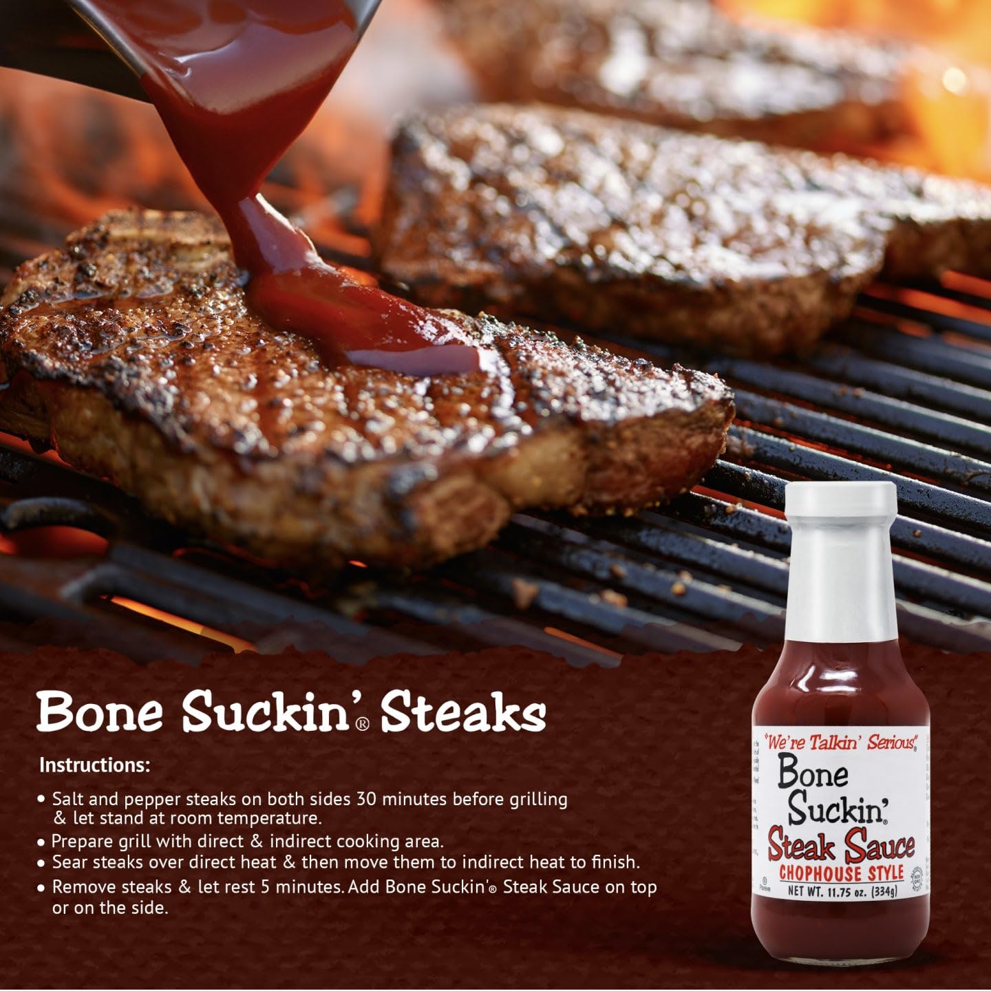 Bone Suckin' label close-up displaying ingredients and kosher symbol for trust