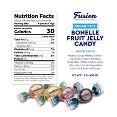 Fusion Sweets And Snacks Bonelle single individually wrapped candy illustrating portion control and freshness